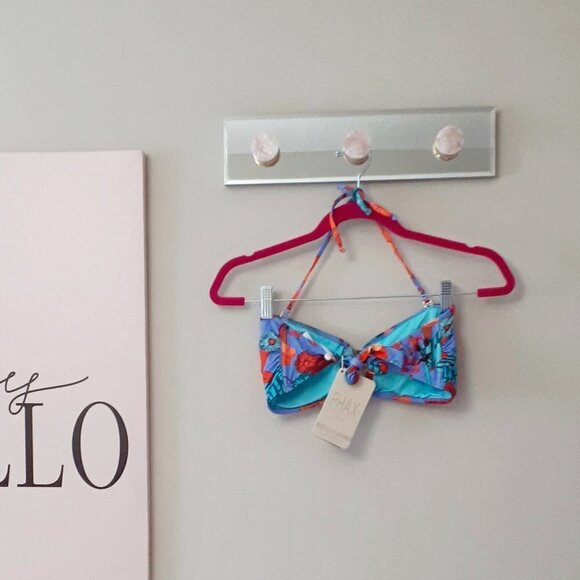 NWT PHAX floral print convertible bandeau bikini top & cheeky bikini bottom set - Picture 12 of 15